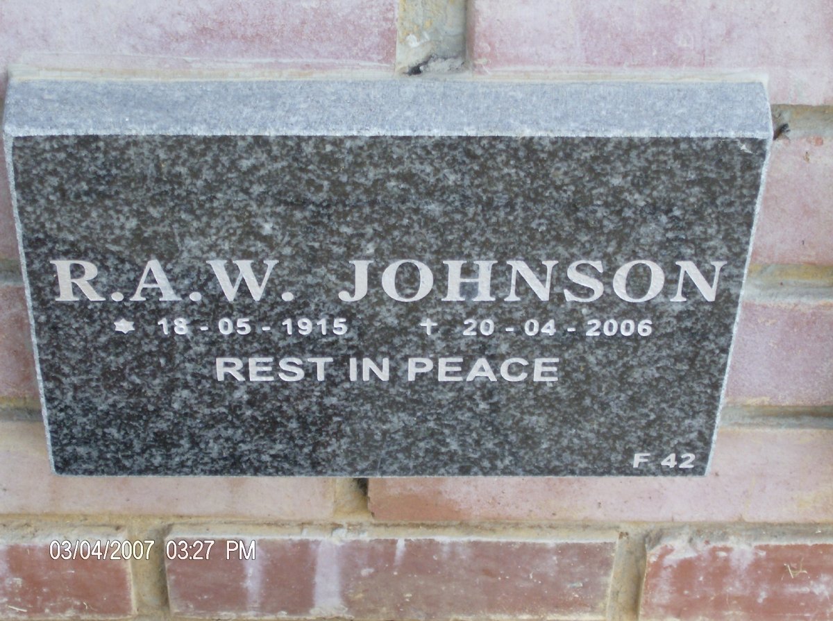 JOHNSON R.A.W. 1915-2006