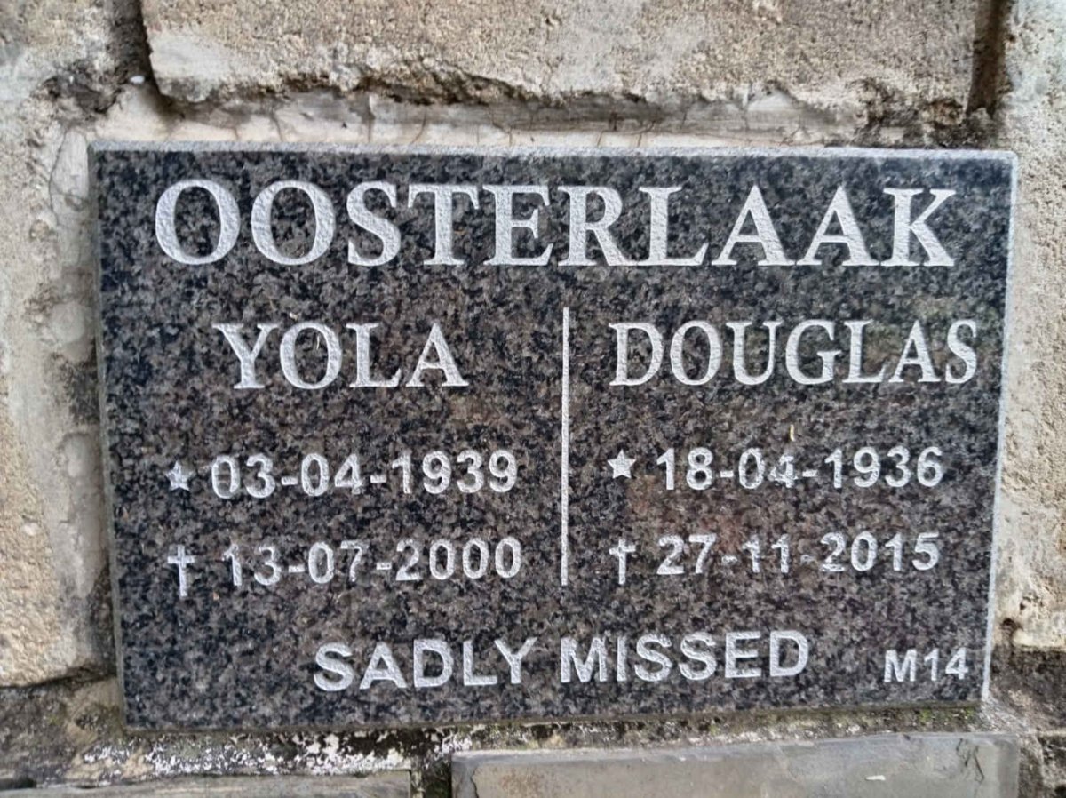 OOSTERLAAK Douglas 1936-2015 & Yola 1939-2000