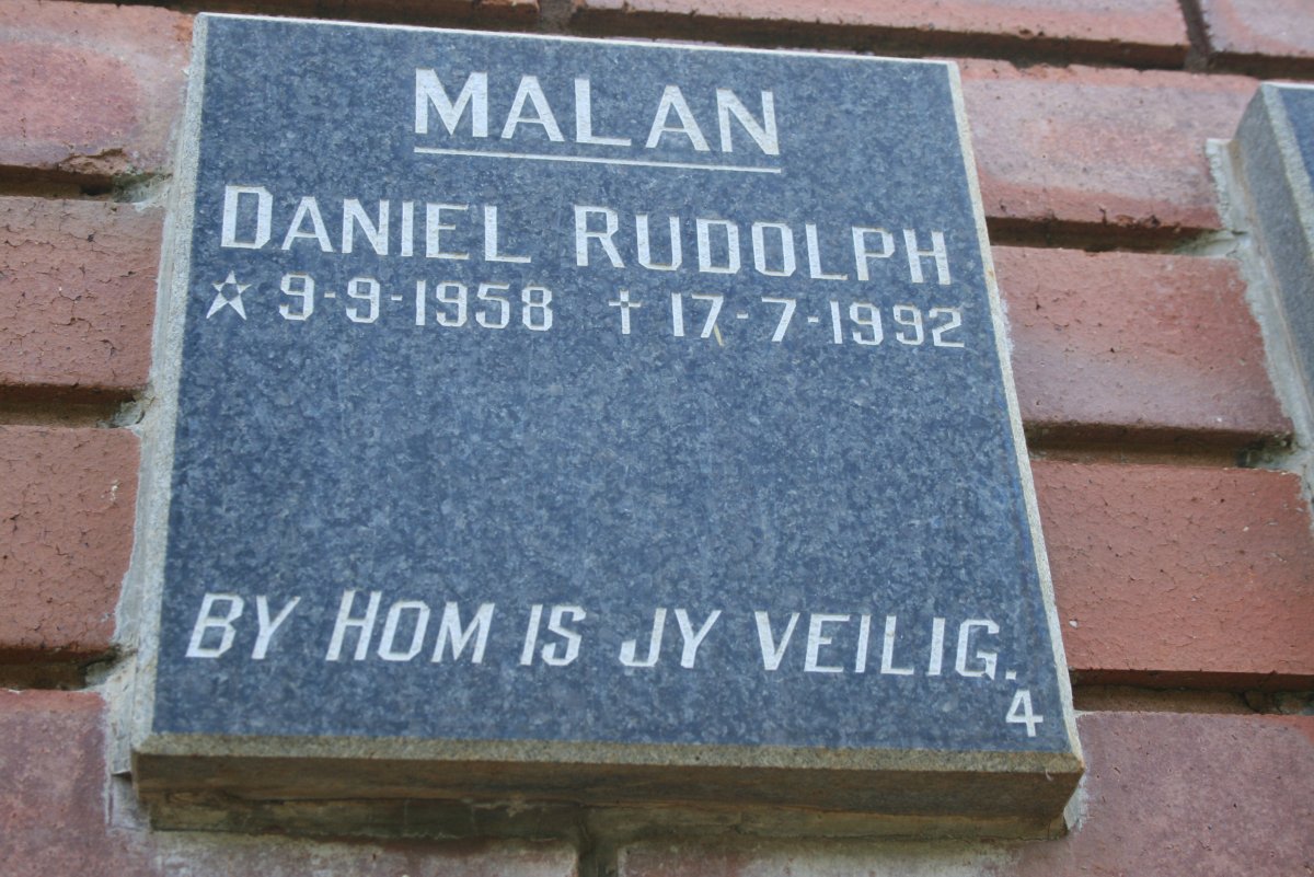 MALAN Daniel Rudolph 1958-1992