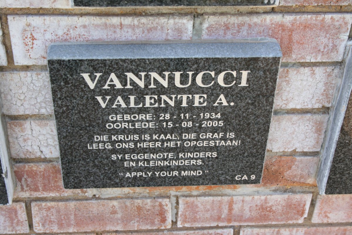 VANNUCCI Valente A. 1934-2005