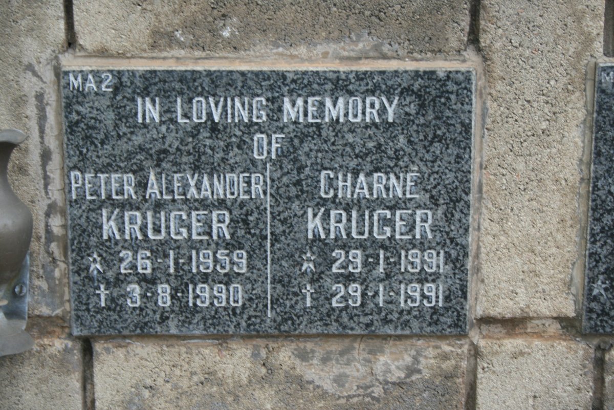 KRUGER Peter Alexander 1959-1990 :: KRUGER Charne 1991-1991