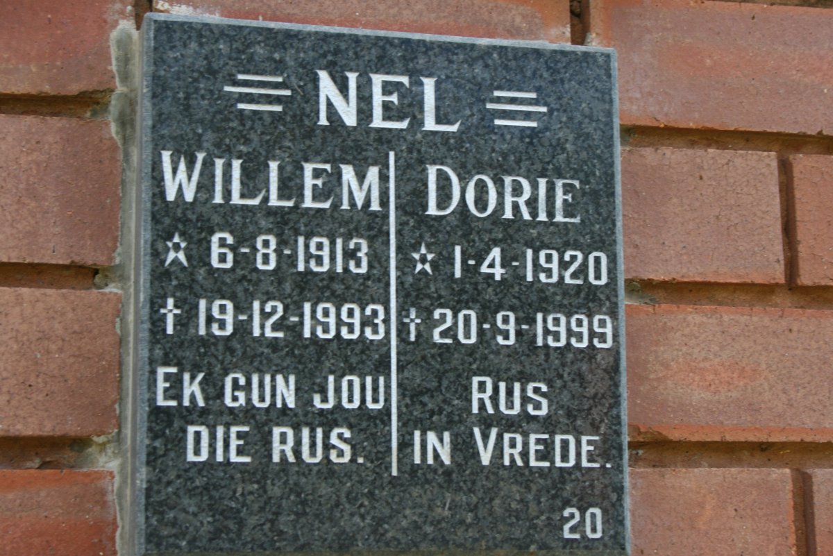 NEL Willem 1913-1993 &amp; Dorie 1920-1999