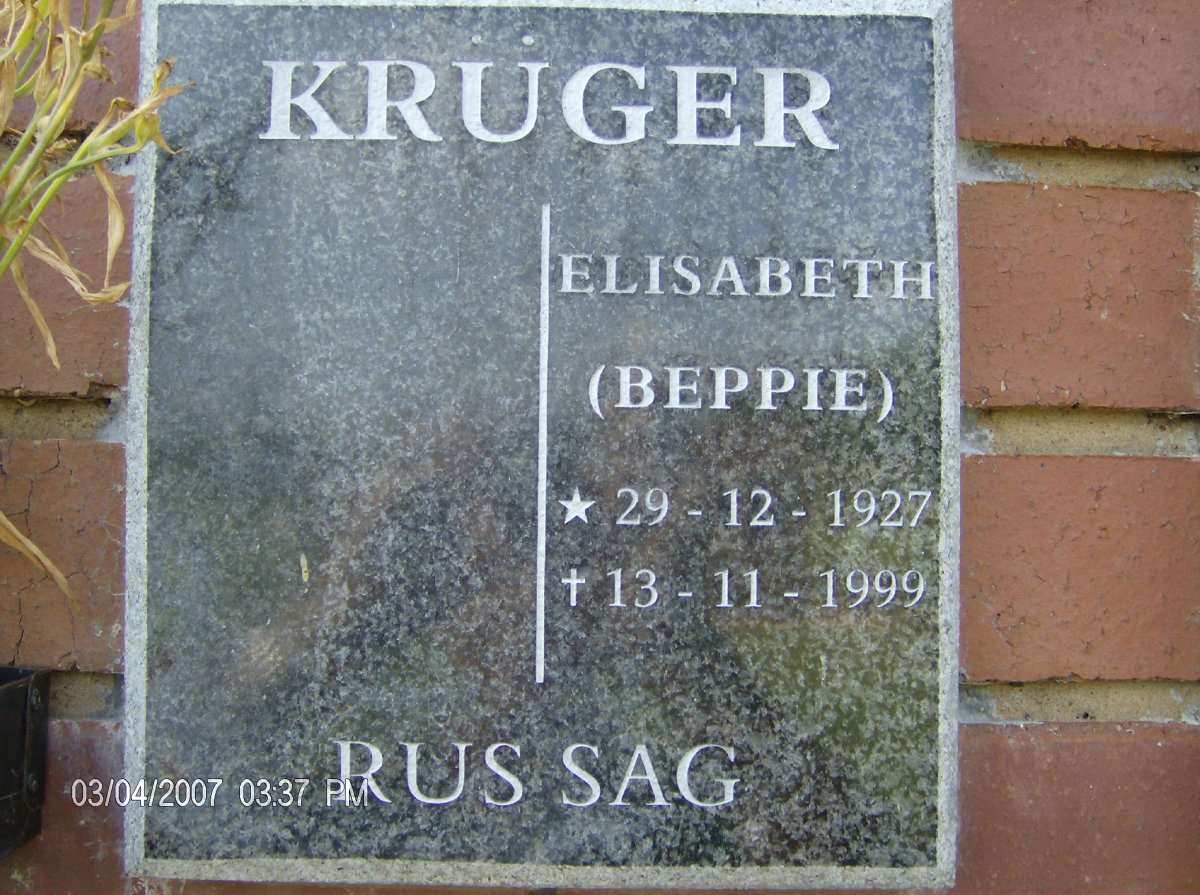KRÜGER Elisabeth 1927-1999