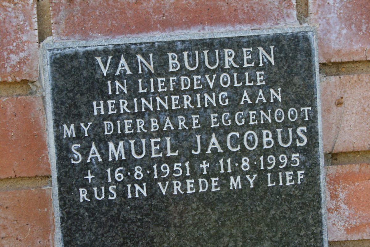 BUUREN Samuel Jacobus, van 1951-1995