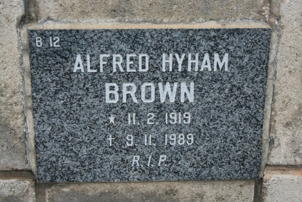 BROWN Alfred Hyham 1919-1989