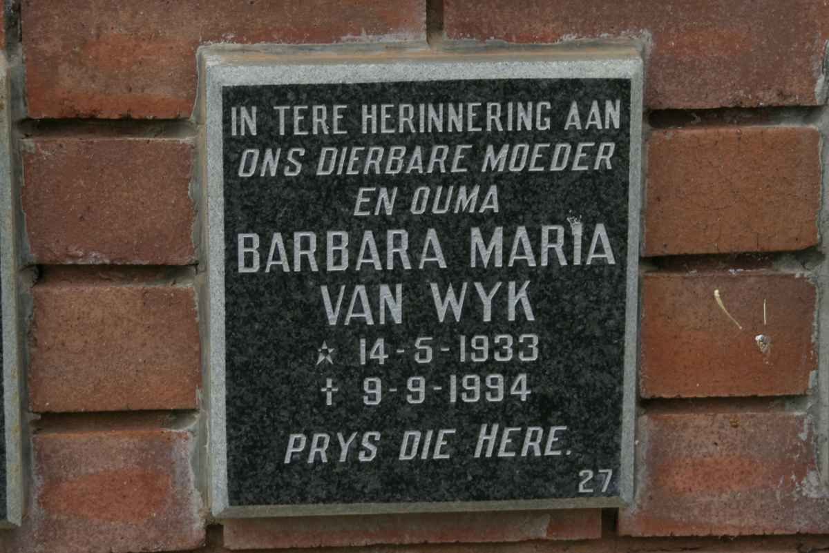 WYK Barbara Maria, van 1933-1994