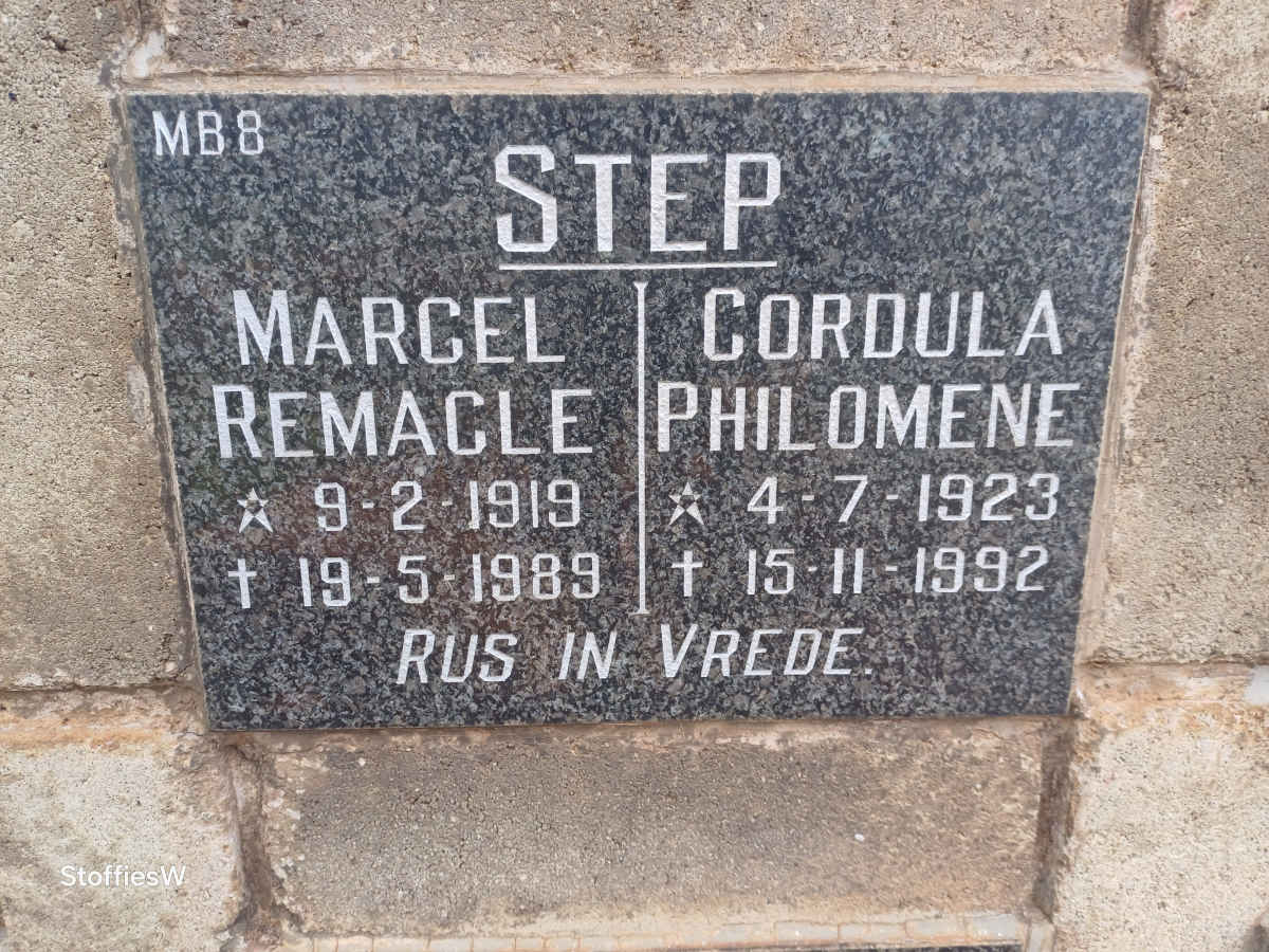 STEP Marcel Remacle 1919-1989 & Cordula Philomene 1923-1992