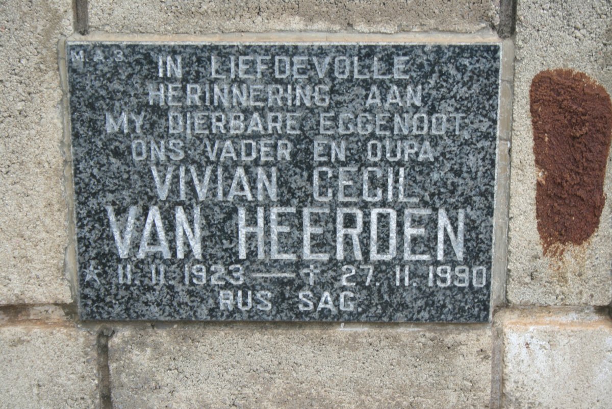 HEERDEN Vivian Cecil, van 1923-1990