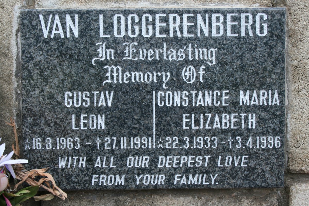 LOGGERENBERG Constance Maria Elizabeth, van 1933-1966 :: VAN LOGGERENBERG Gustav Leon 1963-1991