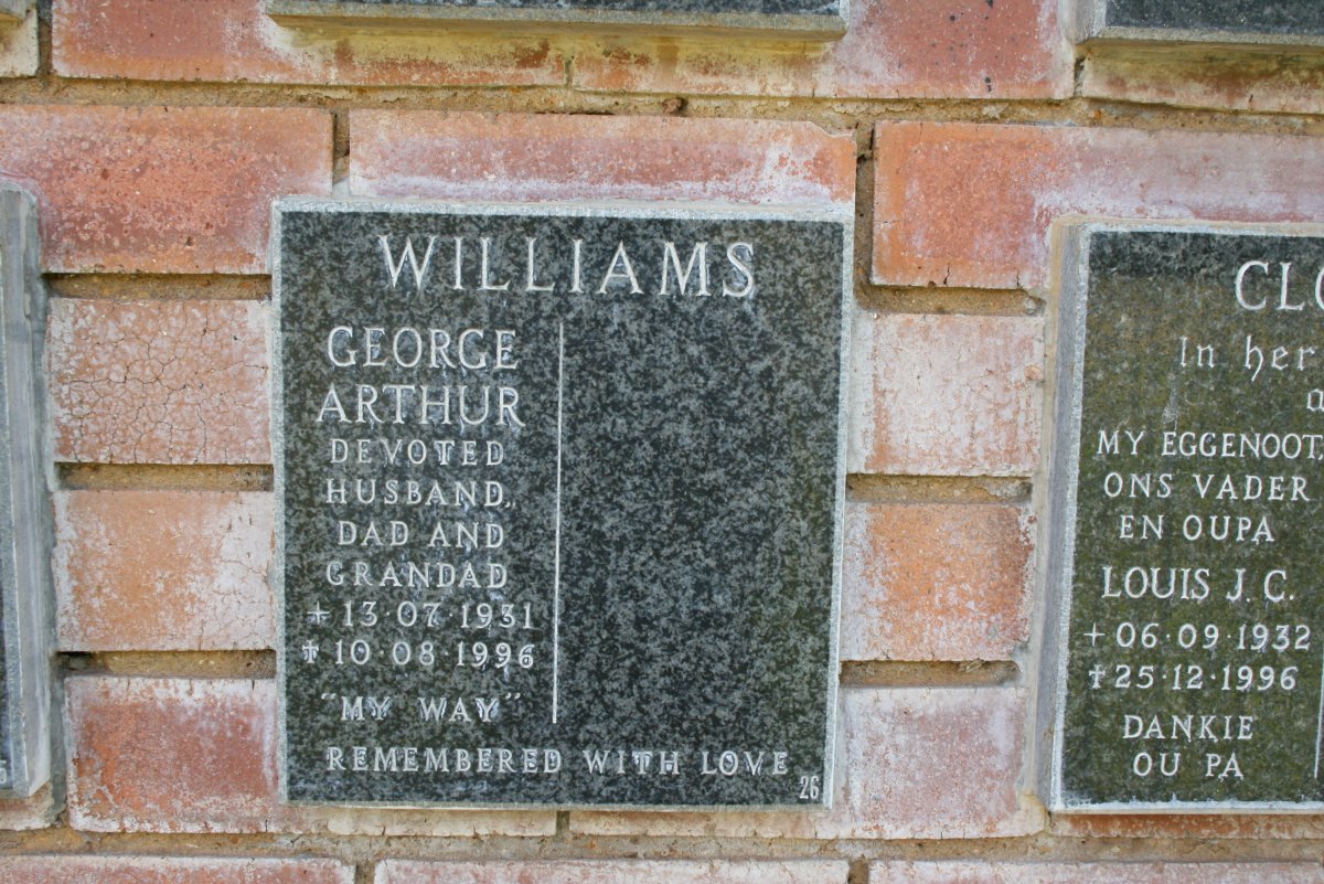 WILLIAMS George Arthur 1931-1996