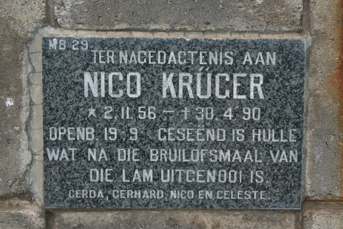 KRÜGER Nico 1956-1990