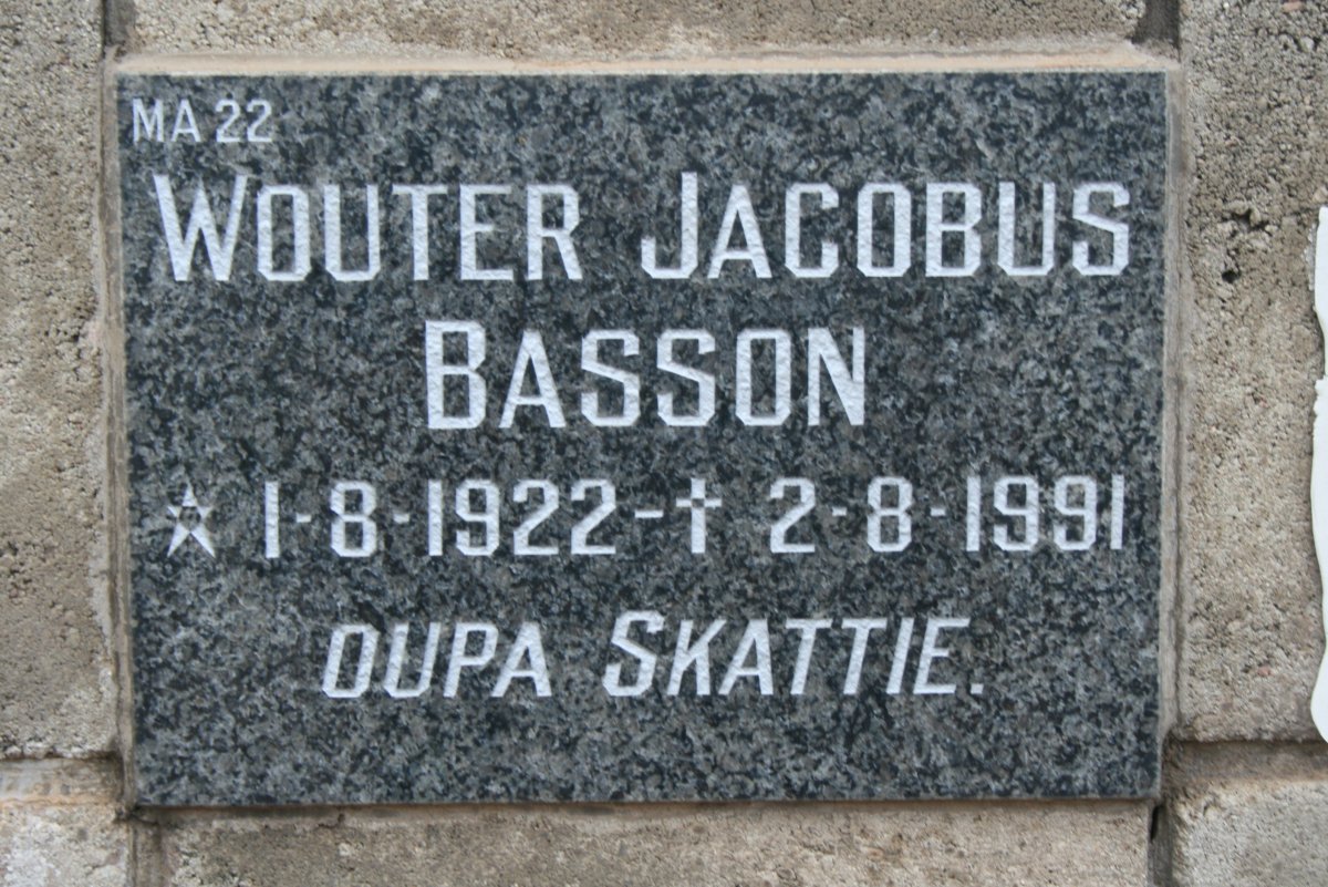 BASSON Wouter Jacobus 1922-1991