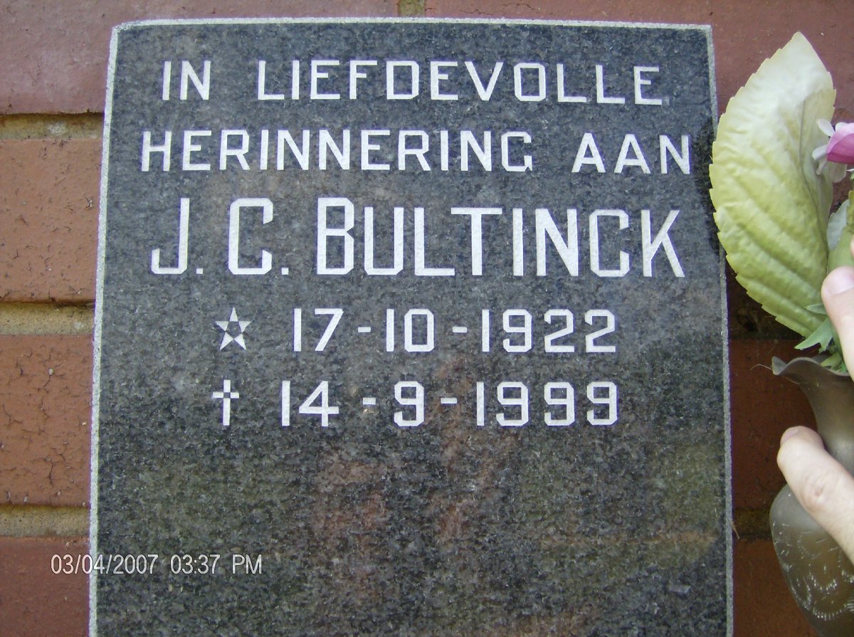 BULTINCK J.C. 1922-1999