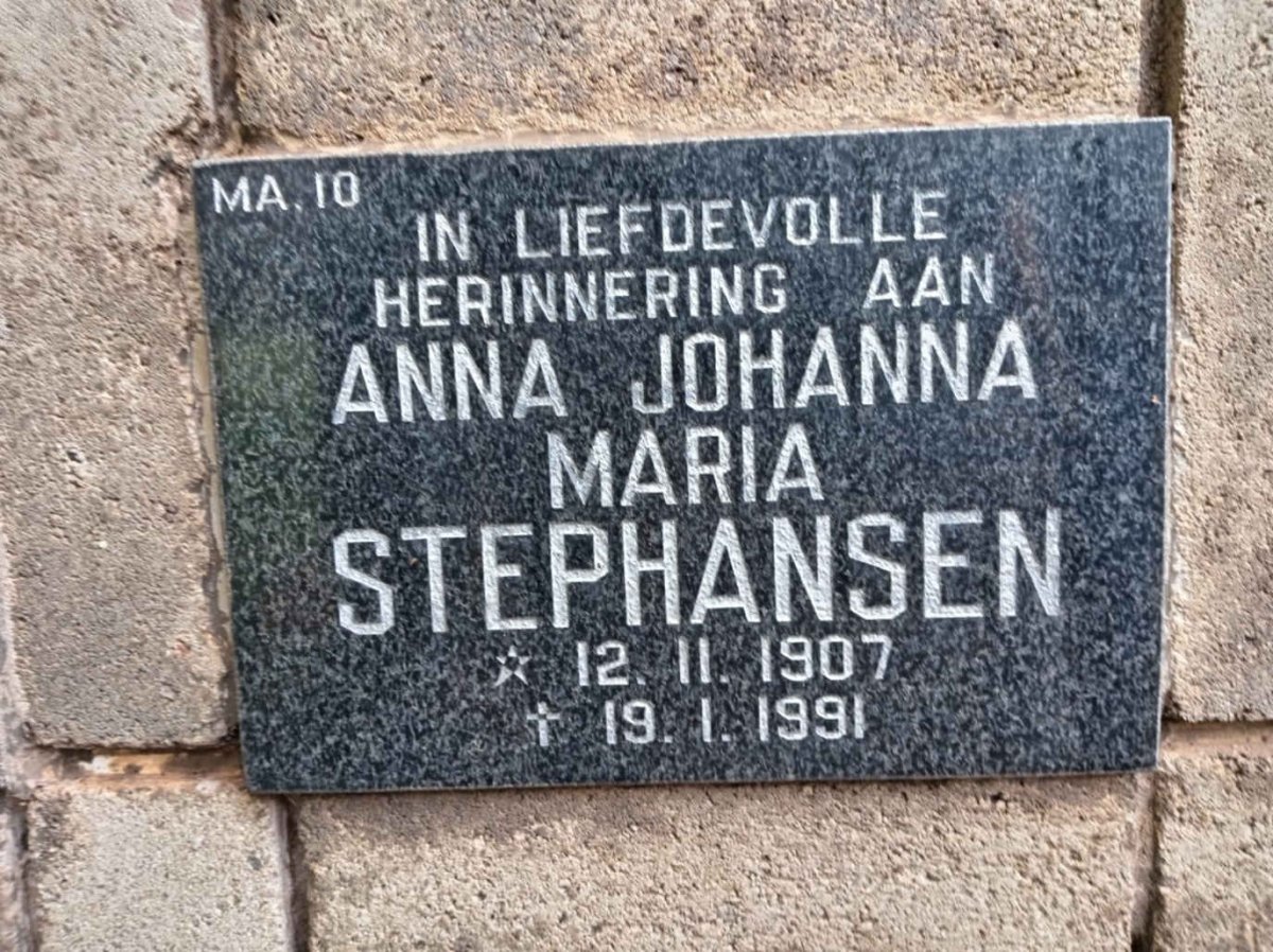 STEPHANSEN Anna Johanna Maria 1907-1991