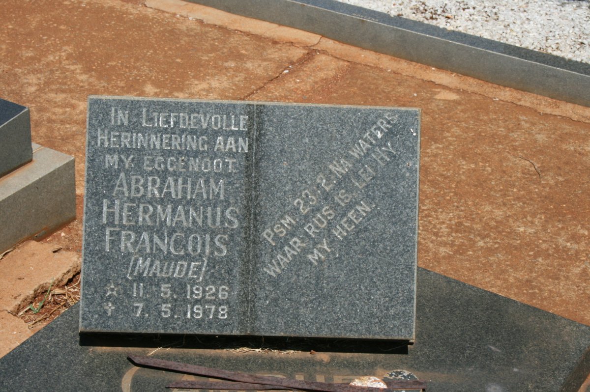 ? Abraham Hermanus Francois 1926-1978