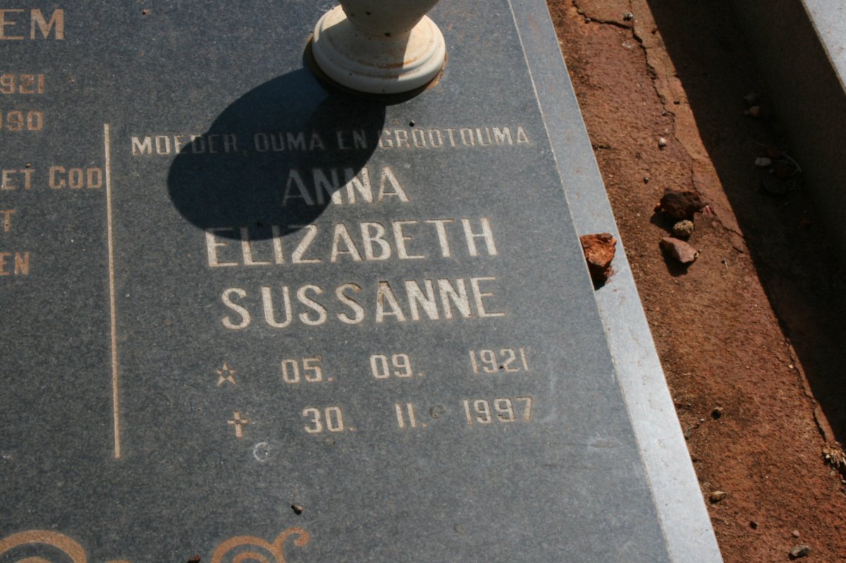 ? Anna Elizabeth Sussanne 1921-1997