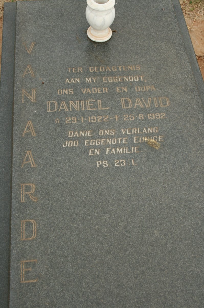 AARDE Daniel David, van 1922-1992