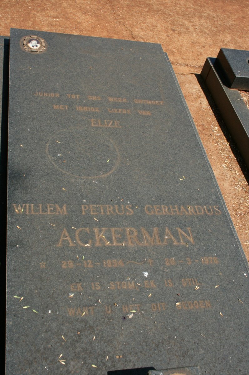 ACKERMAN Willem Petrus Gerhardus 1954-1978