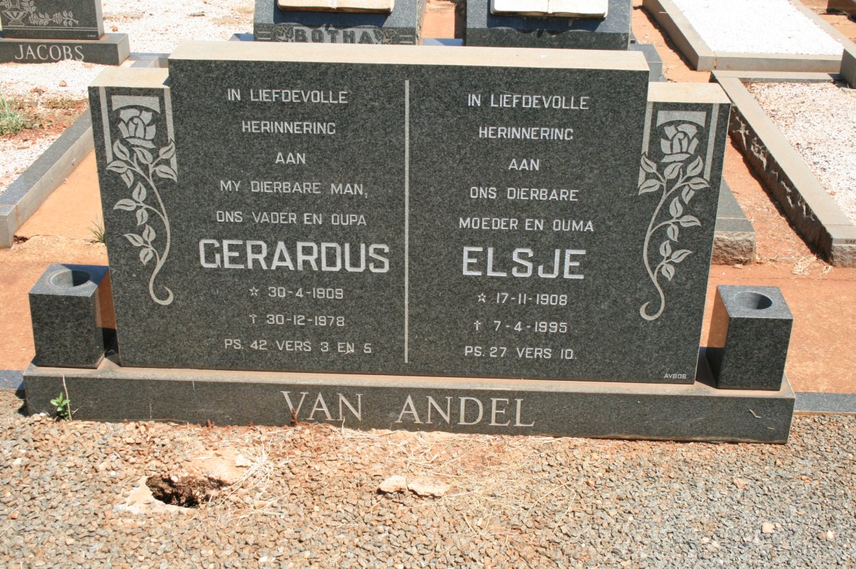 ANDEL Gerardus, van 1909-1978 &amp; Elsje 1908-1995