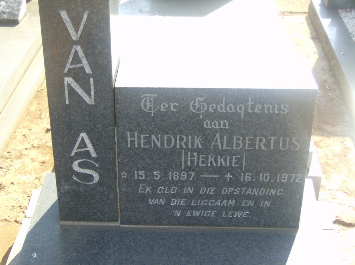 AS Hendrik Albertus, van 1897-1972