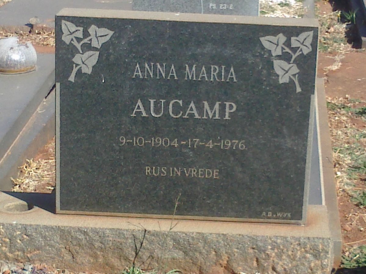 AUCAMP Anna Maria 1904-1976