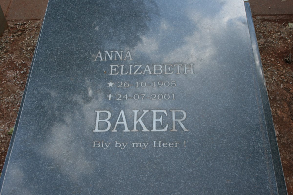 BAKER Anna Elizabeth 1905-2001