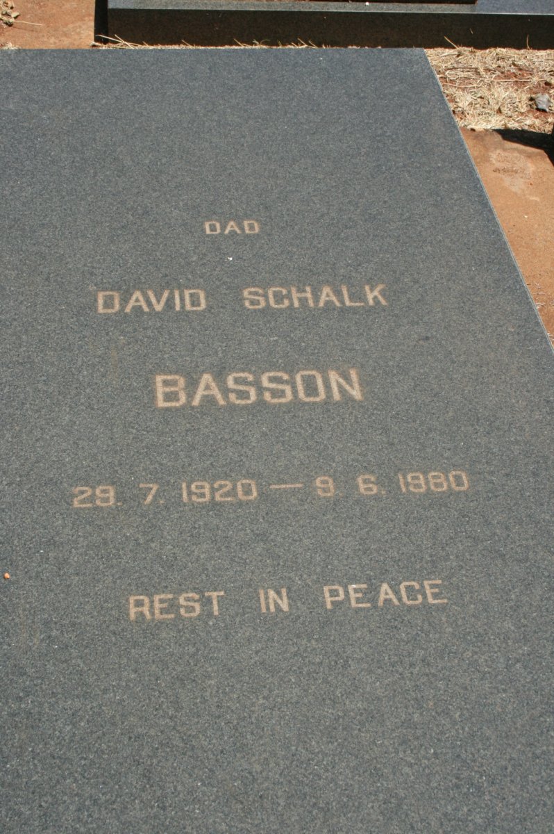 BASSON David Schalk 1920-1980