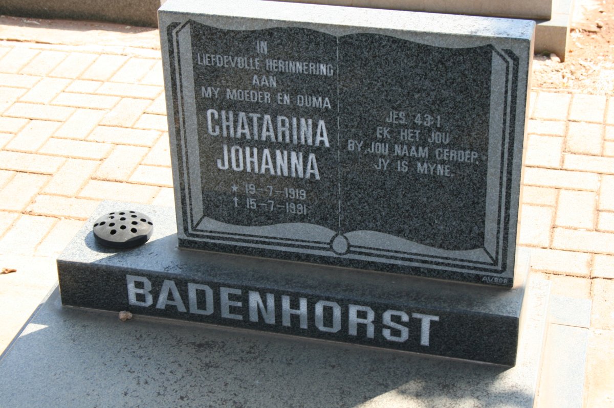 BADENHORST Chatarina Johanna 1919-1991