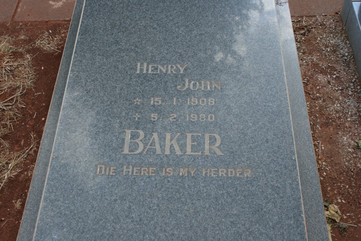 BAKER Henry John 1908-1980
