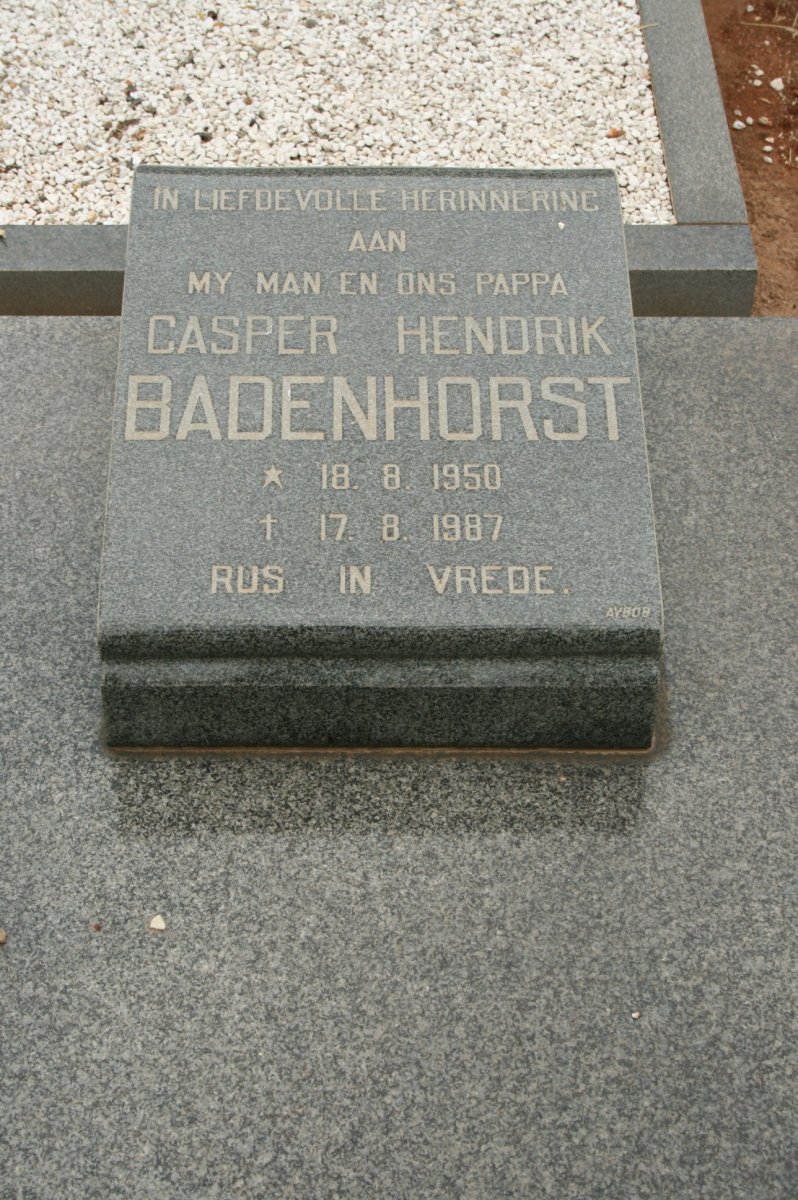 BADENHORST Casper Hendrik 1950-1987