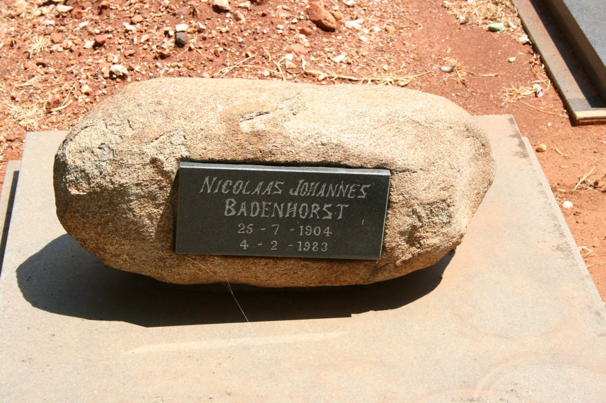 BADENHORST Nicolaas Johannes 1904-1983