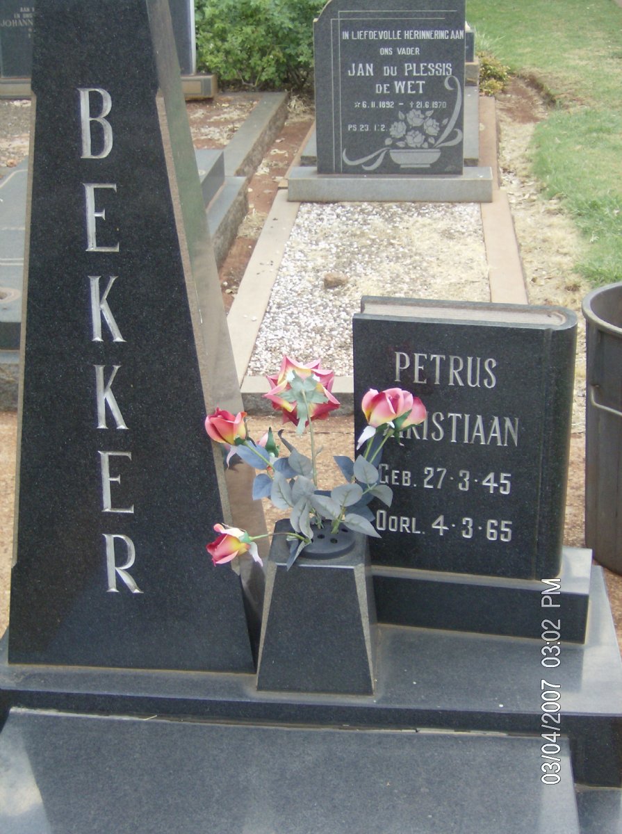 BEKKER Petrus Christiaan 1945-1965
