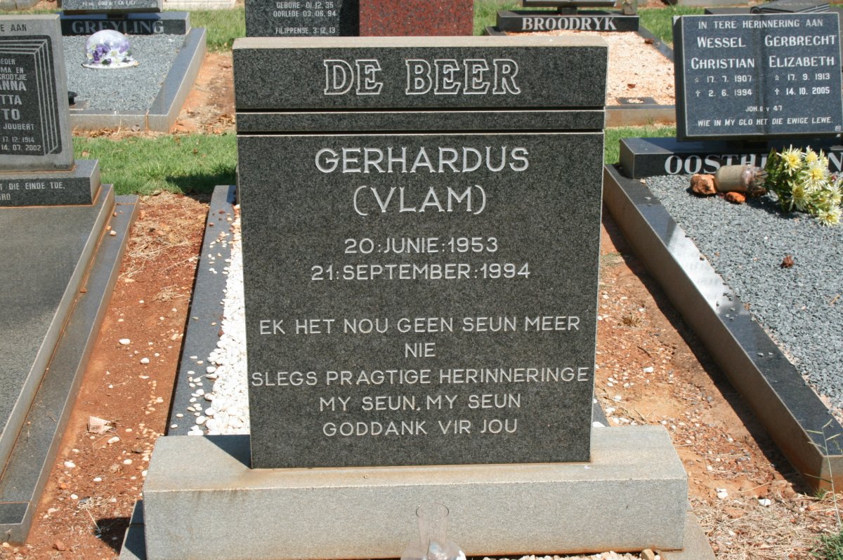 BEER Gerhardus, de 1953-1994