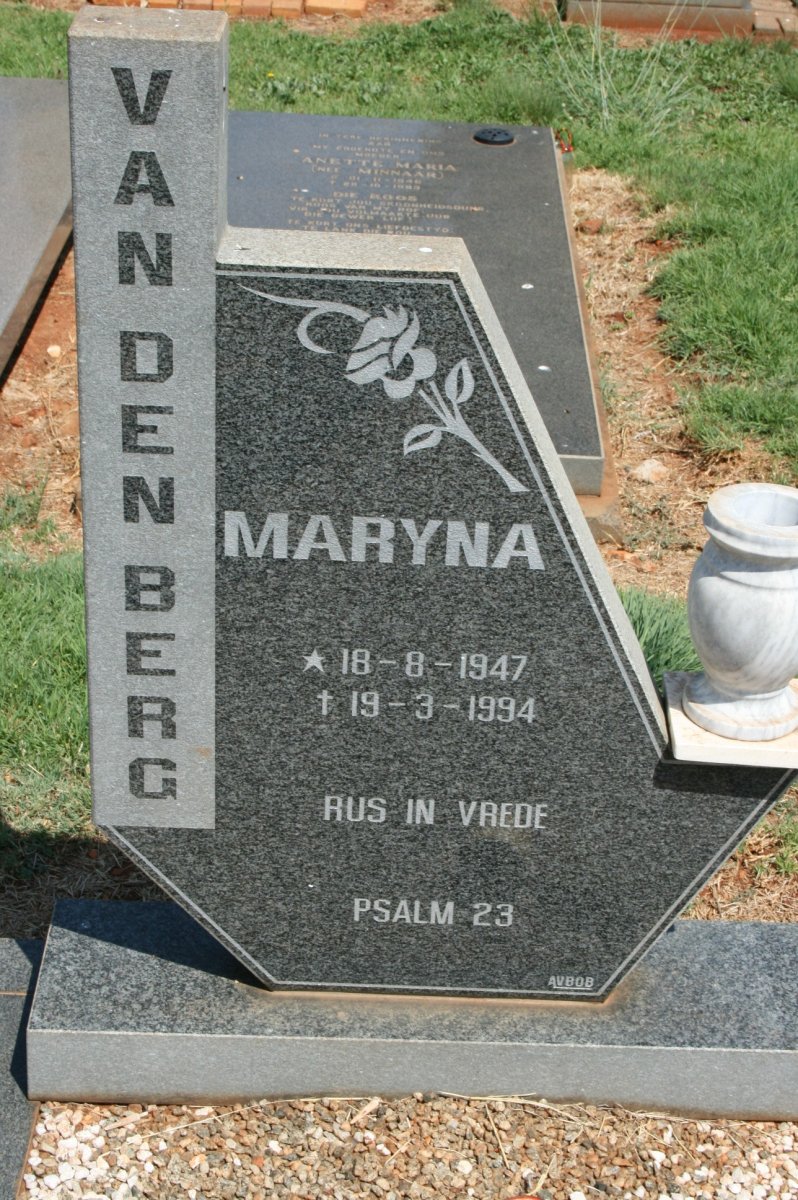 BERGH Maryna, van den 1947-1994