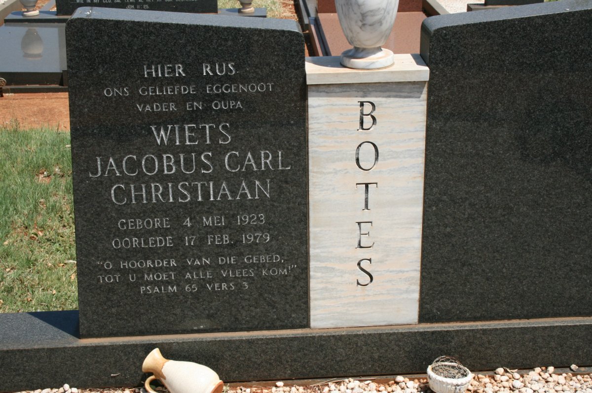 BOTES Wiets Jacobus Carl Christiaan 1923-1979