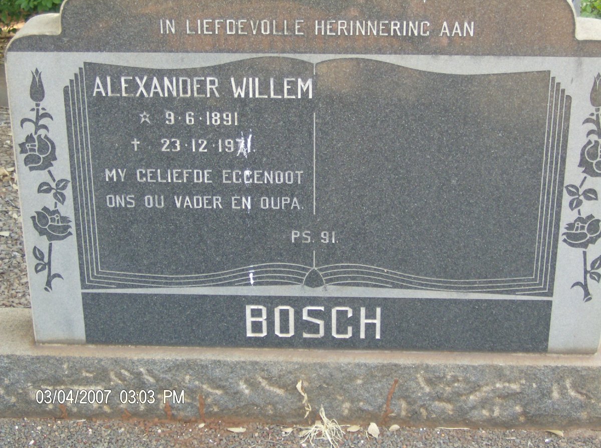 BOSCH Alexander Willem 1891-1971