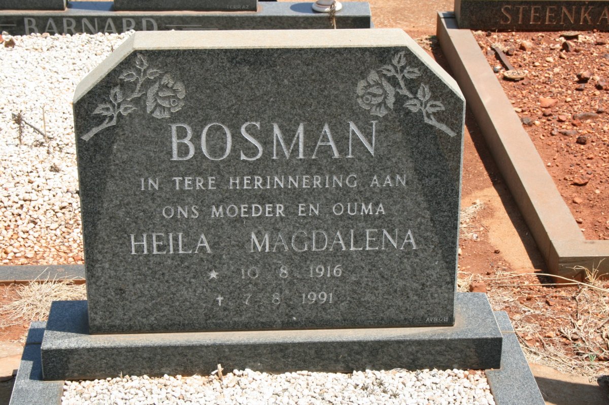 BOSMAN Heila Magdalena 1916-1991