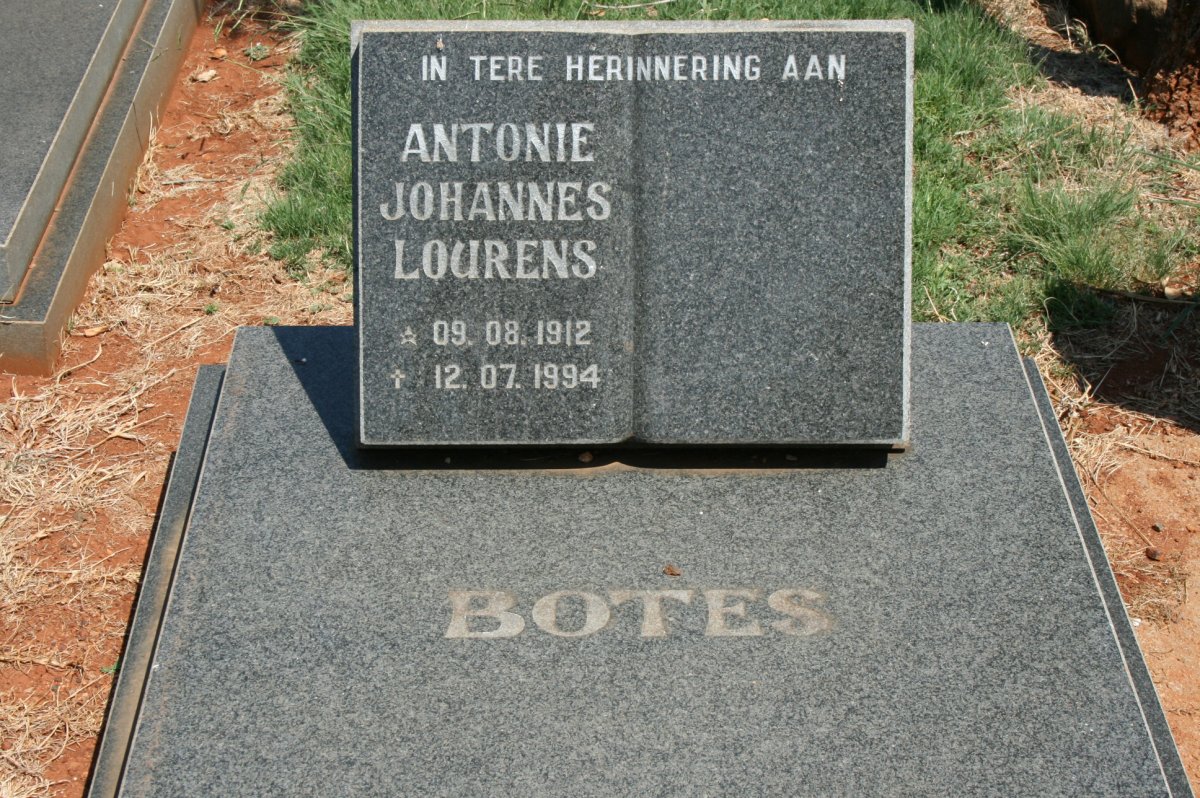 BOTES Antonie Johannes Lourens 1912-1994