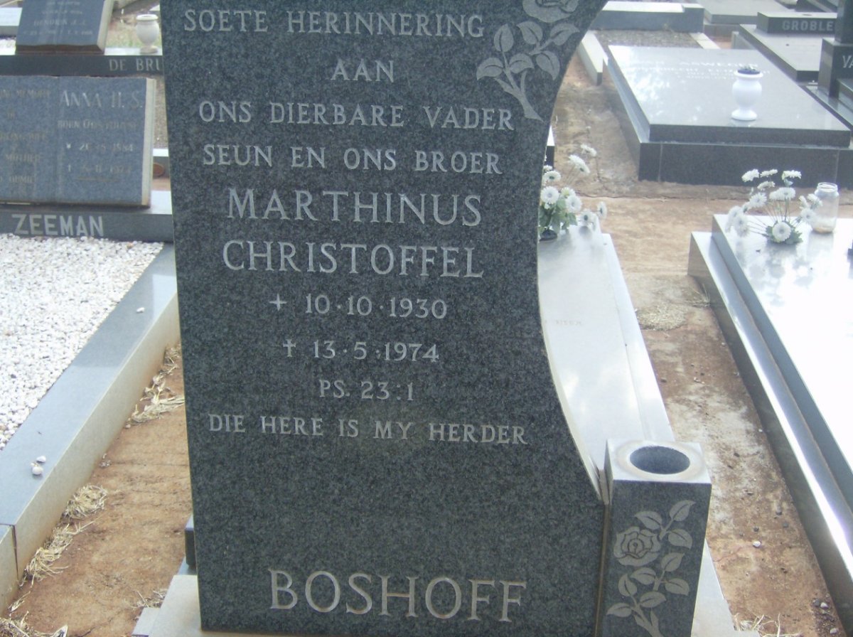 BOSHOFF Marthinus Christoffel 1930-1974
