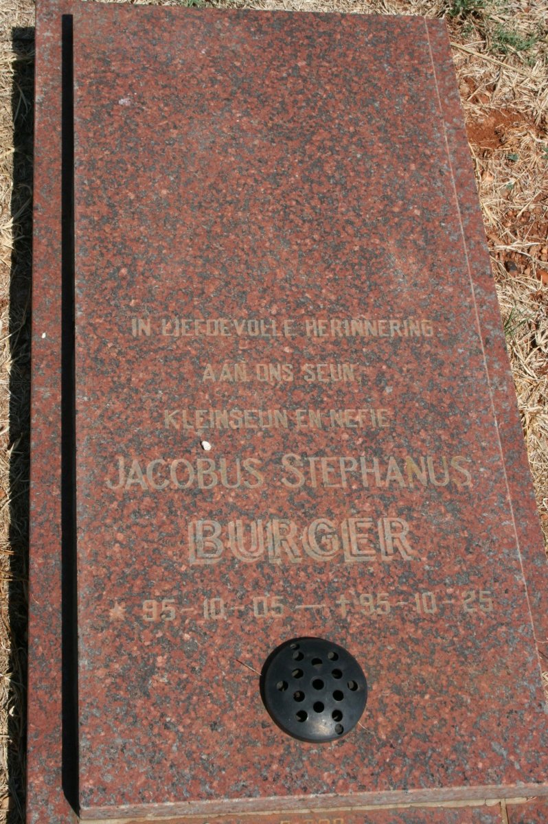 BURGER Jacobus Stephanus 1995-1995