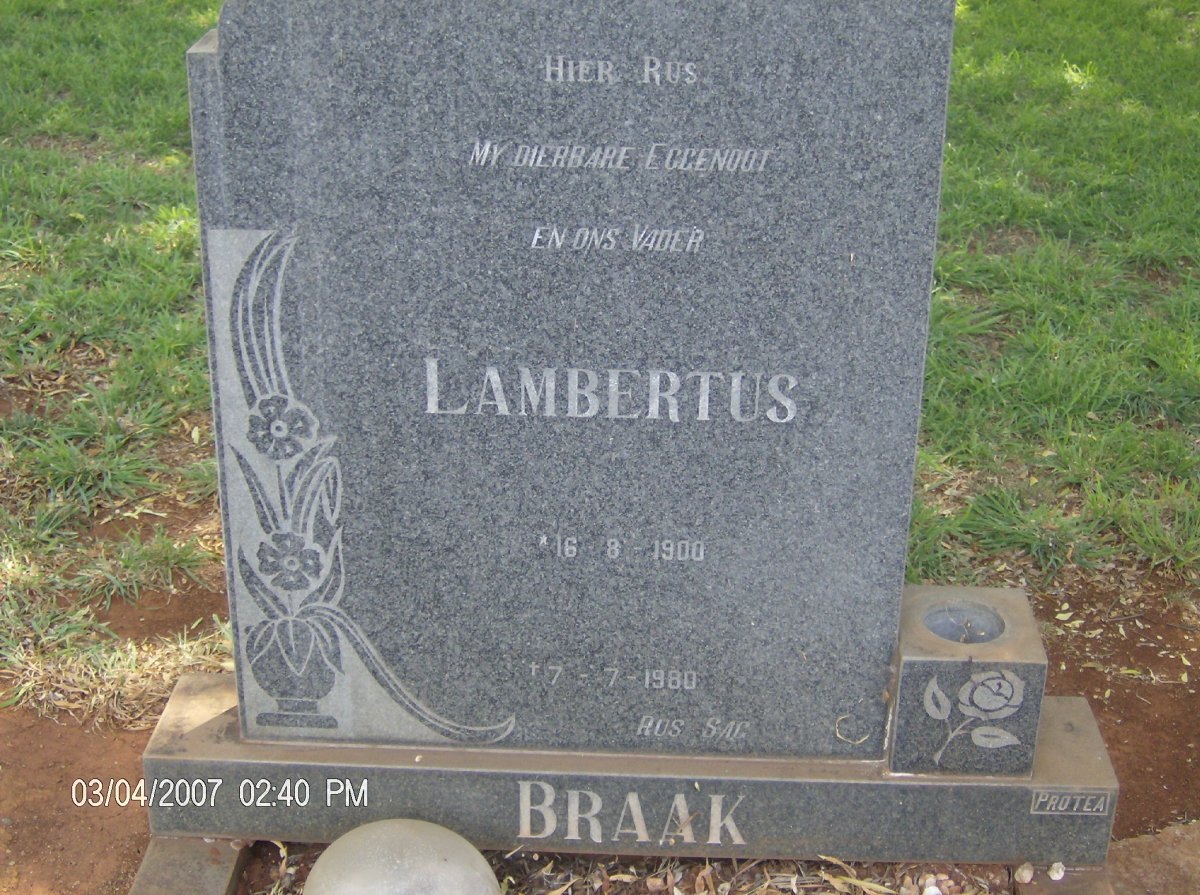BRAAK Lambertus 1900-1980