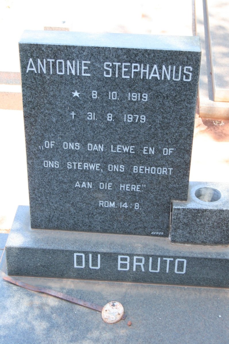 BRUTO Antonie Stephanus, du 1919-1979