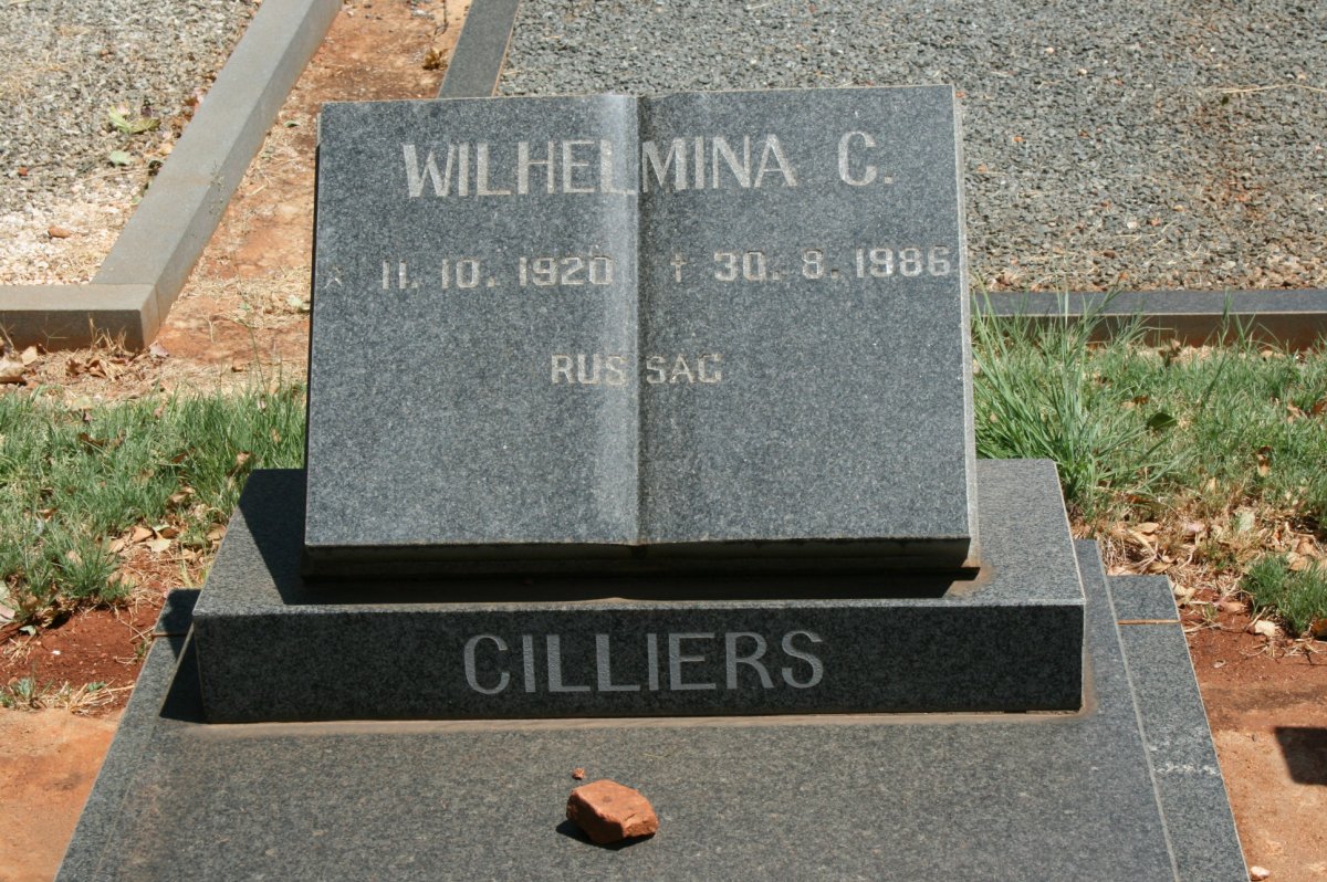 CILLIERS Wilhelmina C. 1920-1986