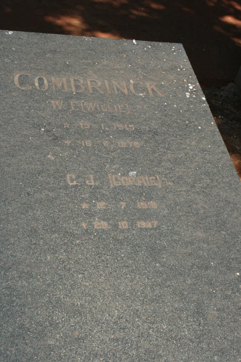 COMBRINCK W.F. 1915-1976 &amp; C.J. 1919-1997