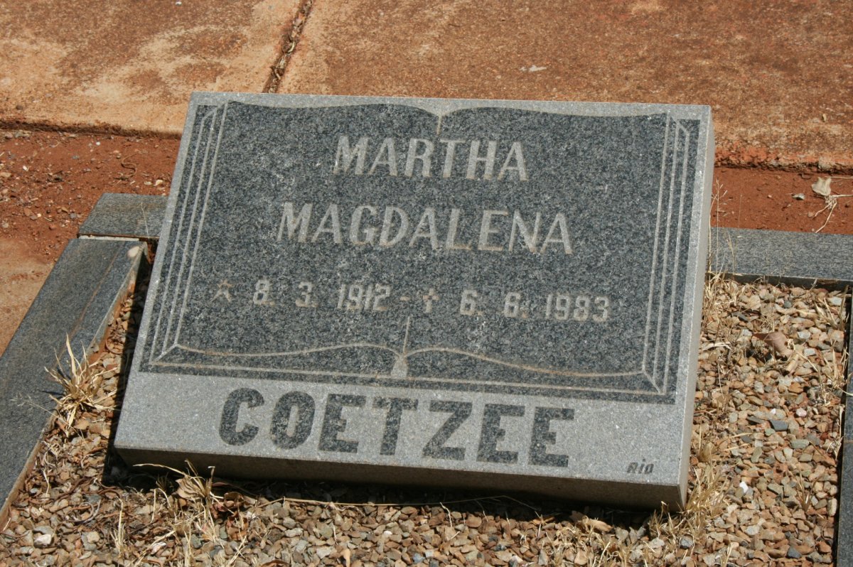 COETZEE Martha Magdalena 1912-1983