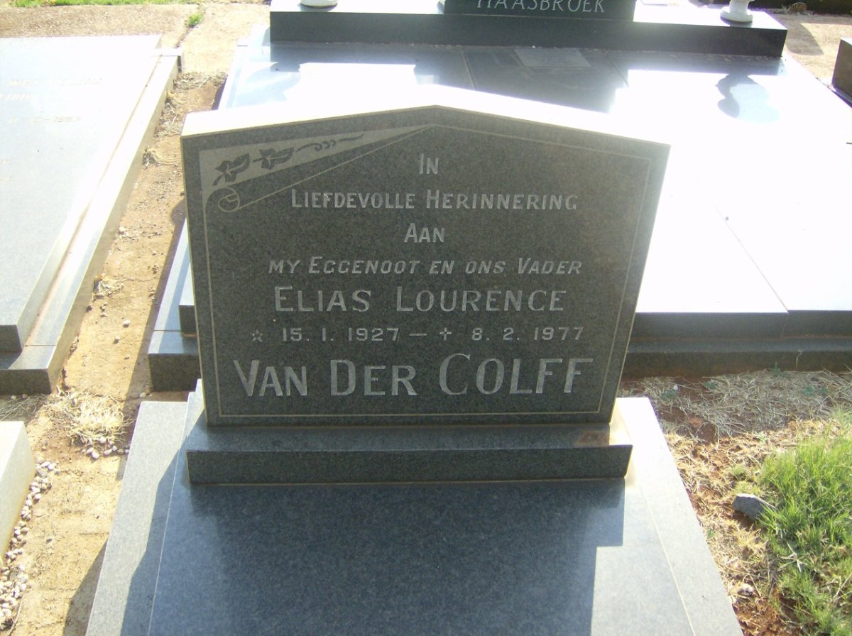 COLFF Elias Lourence, van der 1927-1977