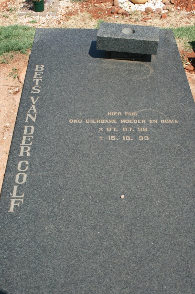 COLF Bets, van der 1938-1993