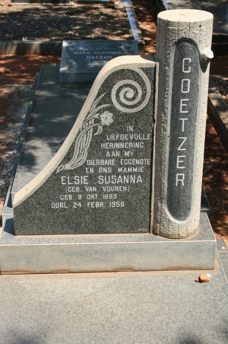 COETZER Elsie Susanna nee VAN VUUREN 1893-1955