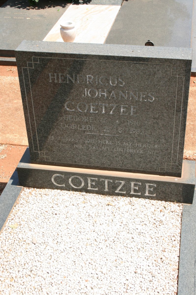 COETZEE Hendricus Johannes 1918-1983