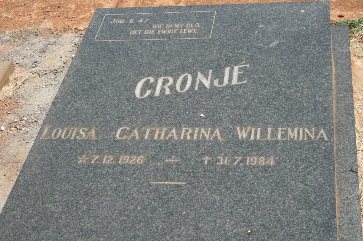 CRONJÉ Louisa Catharina Willemina 1926-1984